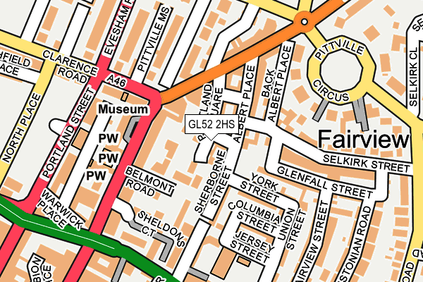 GL52 2HS map - OS OpenMap – Local (Ordnance Survey)