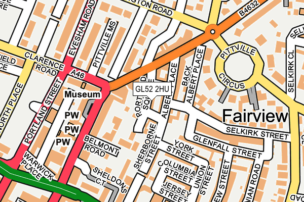 GL52 2HU map - OS OpenMap – Local (Ordnance Survey)