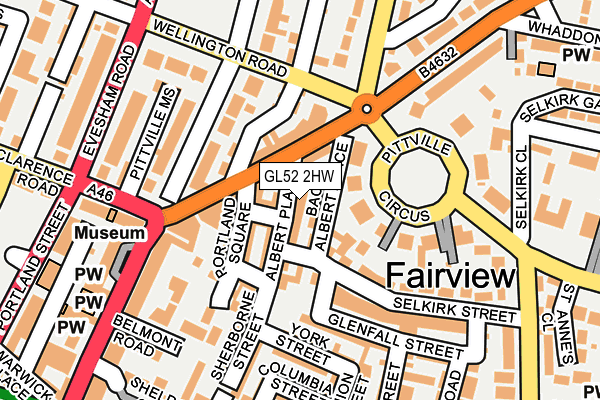 GL52 2HW map - OS OpenMap – Local (Ordnance Survey)