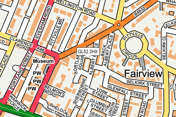 GL52 2HX map - OS OpenMap – Local (Ordnance Survey)