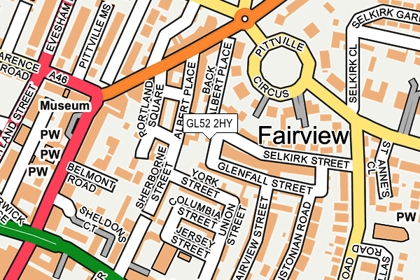 GL52 2HY map - OS OpenMap – Local (Ordnance Survey)