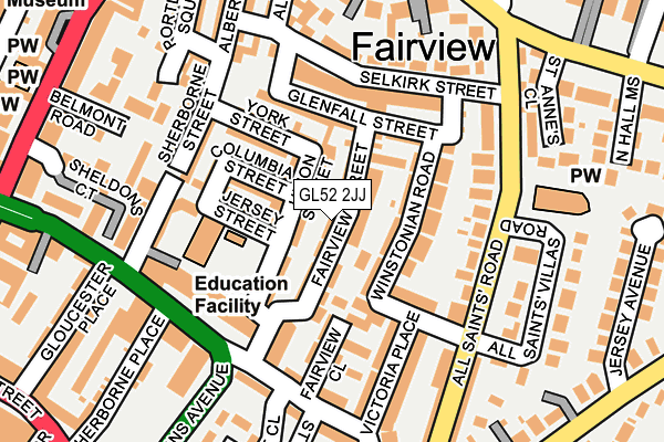 GL52 2JJ map - OS OpenMap – Local (Ordnance Survey)