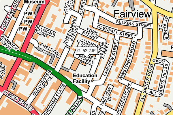 GL52 2JP map - OS OpenMap – Local (Ordnance Survey)