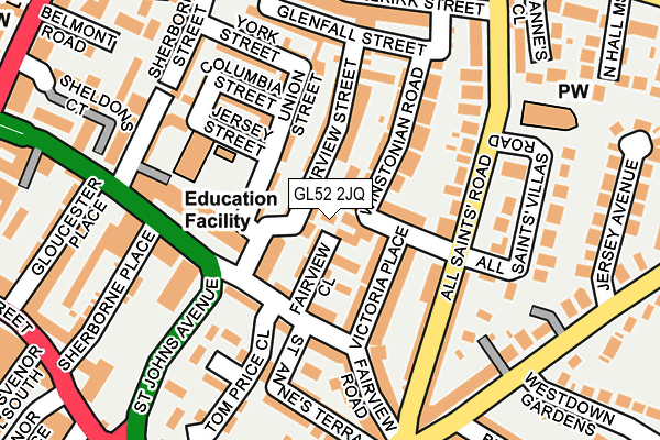 GL52 2JQ map - OS OpenMap – Local (Ordnance Survey)