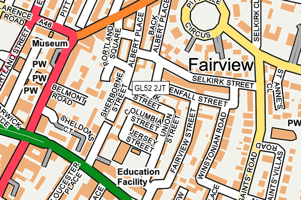 GL52 2JT map - OS OpenMap – Local (Ordnance Survey)