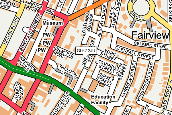 GL52 2JU map - OS OpenMap – Local (Ordnance Survey)