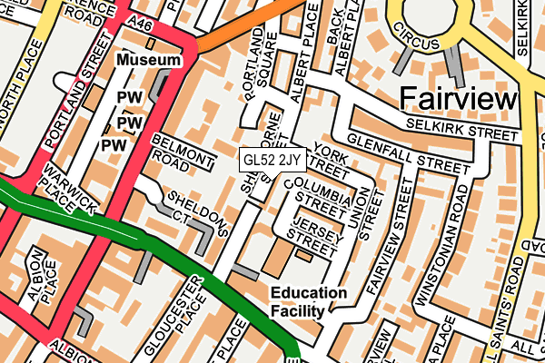 GL52 2JY map - OS OpenMap – Local (Ordnance Survey)