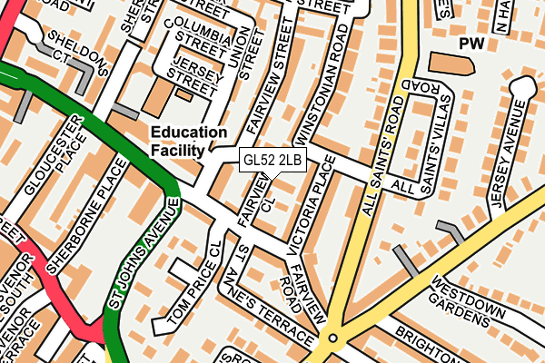 GL52 2LB map - OS OpenMap – Local (Ordnance Survey)