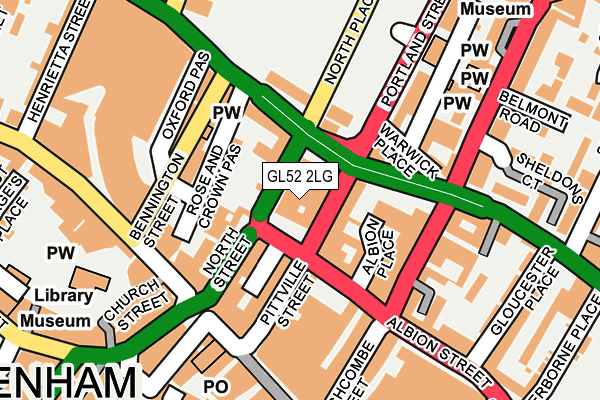 GL52 2LG map - OS OpenMap – Local (Ordnance Survey)