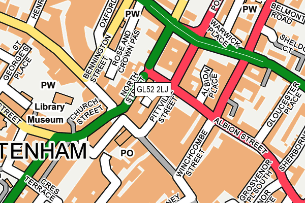 GL52 2LJ map - OS OpenMap – Local (Ordnance Survey)