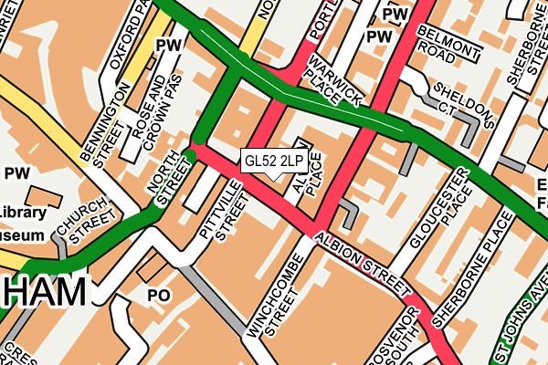 GL52 2LP map - OS OpenMap – Local (Ordnance Survey)