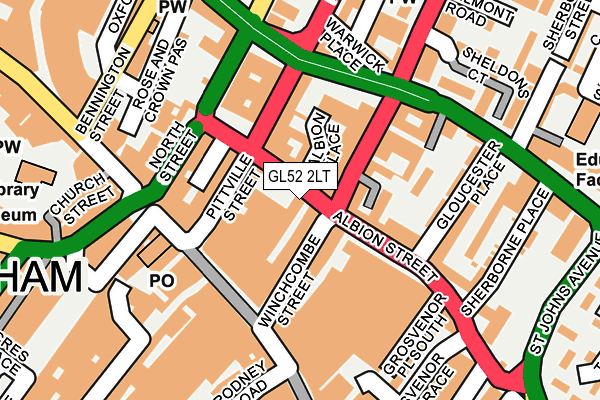 GL52 2LT map - OS OpenMap – Local (Ordnance Survey)