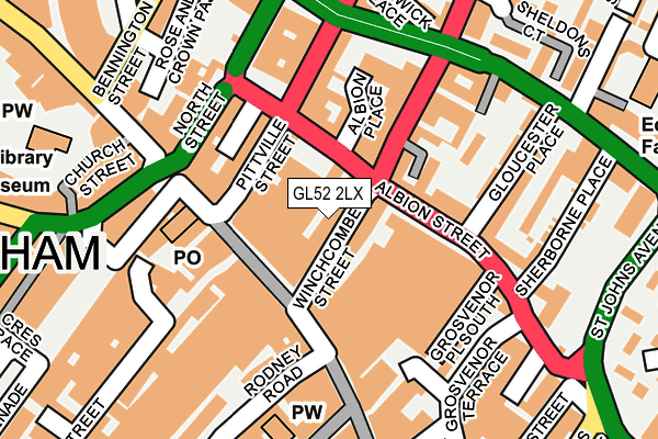 GL52 2LX map - OS OpenMap – Local (Ordnance Survey)