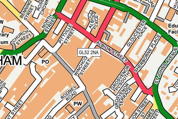 GL52 2NA map - OS OpenMap – Local (Ordnance Survey)