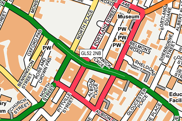 GL52 2NB map - OS OpenMap – Local (Ordnance Survey)