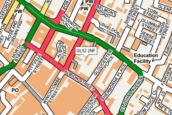 GL52 2NF map - OS OpenMap – Local (Ordnance Survey)