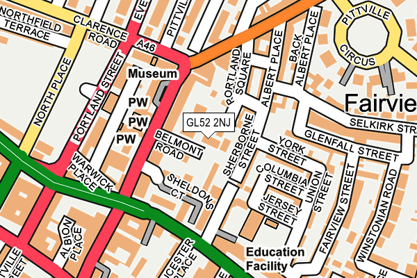 GL52 2NJ map - OS OpenMap – Local (Ordnance Survey)