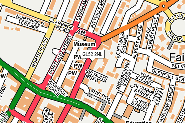 GL52 2NL map - OS OpenMap – Local (Ordnance Survey)