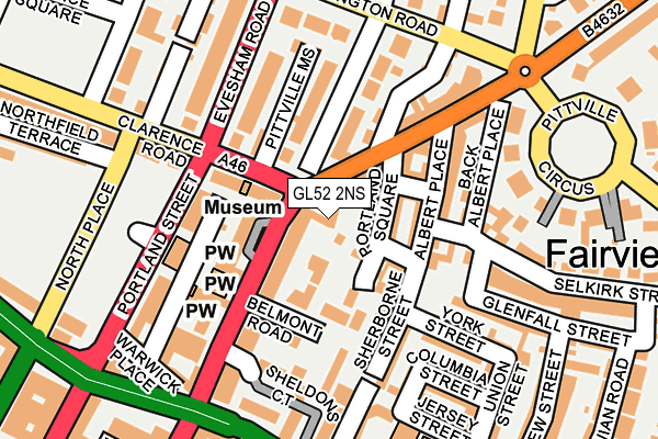 GL52 2NS map - OS OpenMap – Local (Ordnance Survey)