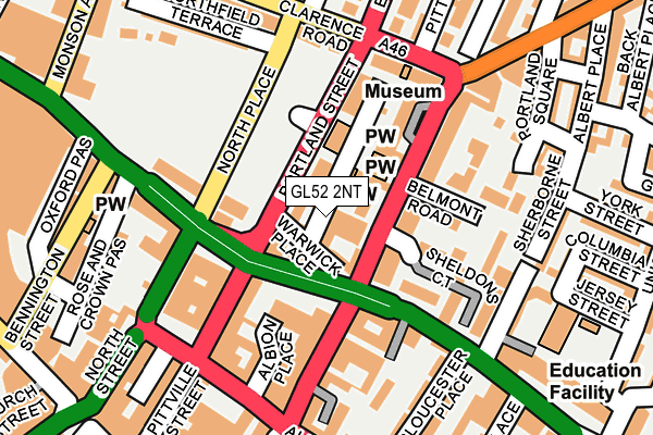 GL52 2NT map - OS OpenMap – Local (Ordnance Survey)