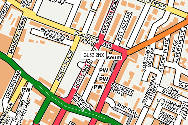 GL52 2NX map - OS OpenMap – Local (Ordnance Survey)