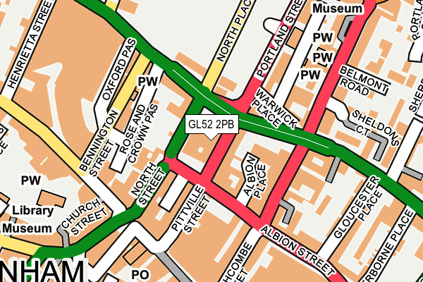 GL52 2PB map - OS OpenMap – Local (Ordnance Survey)