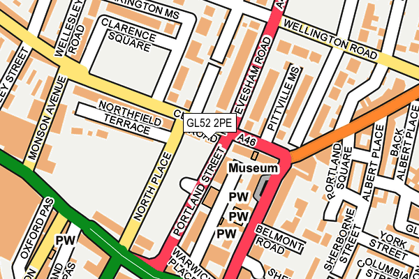 GL52 2PE map - OS OpenMap – Local (Ordnance Survey)