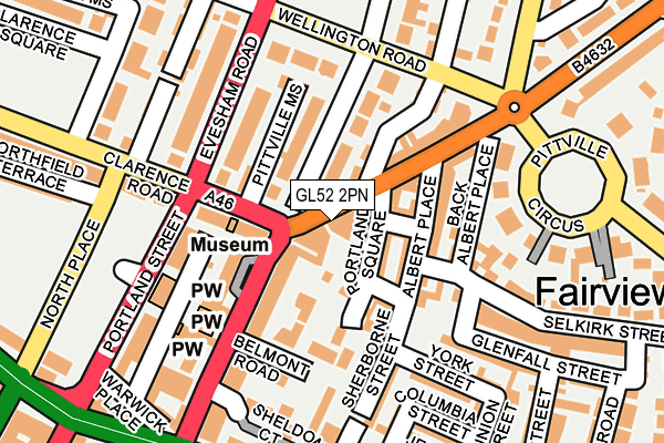 GL52 2PN map - OS OpenMap – Local (Ordnance Survey)