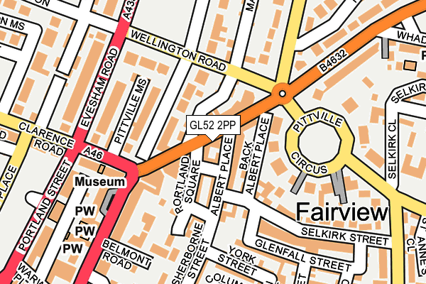 GL52 2PP map - OS OpenMap – Local (Ordnance Survey)