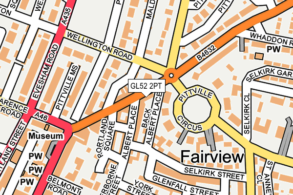 GL52 2PT map - OS OpenMap – Local (Ordnance Survey)