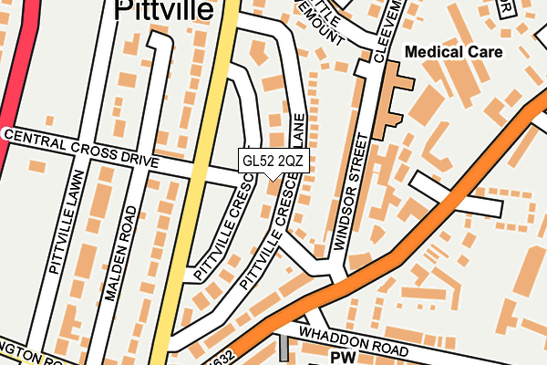 GL52 2QZ map - OS OpenMap – Local (Ordnance Survey)