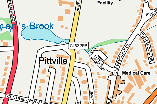 GL52 2RB map - OS OpenMap – Local (Ordnance Survey)