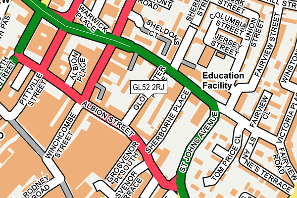 GL52 2RJ map - OS OpenMap – Local (Ordnance Survey)