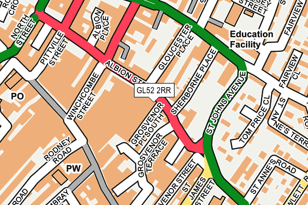 GL52 2RR map - OS OpenMap – Local (Ordnance Survey)