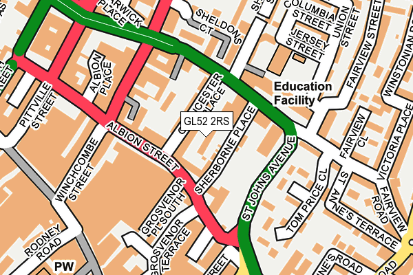 GL52 2RS map - OS OpenMap – Local (Ordnance Survey)