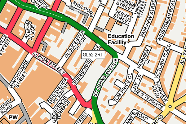 GL52 2RT map - OS OpenMap – Local (Ordnance Survey)