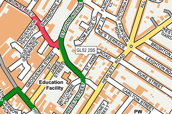 GL52 2SS map - OS OpenMap – Local (Ordnance Survey)