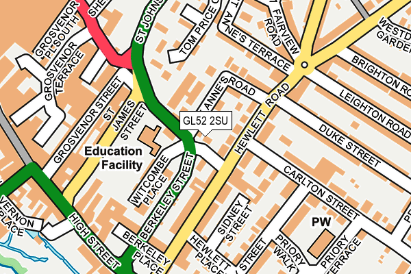 GL52 2SU map - OS OpenMap – Local (Ordnance Survey)