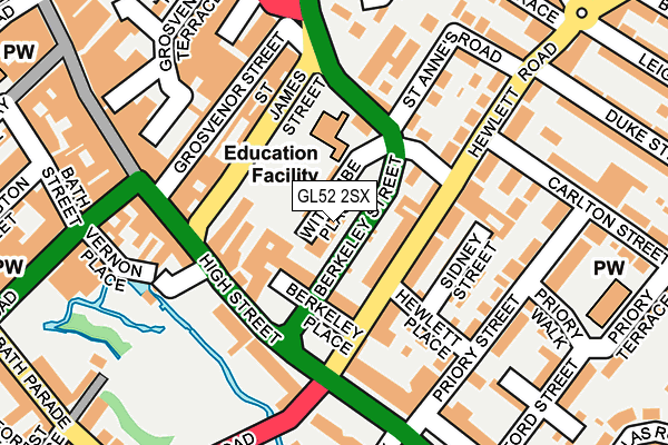 GL52 2SX map - OS OpenMap – Local (Ordnance Survey)