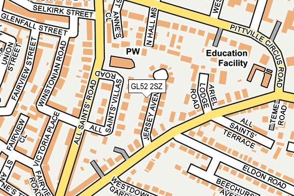 GL52 2SZ map - OS OpenMap – Local (Ordnance Survey)