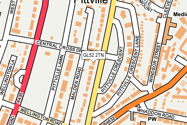 GL52 2TN map - OS OpenMap – Local (Ordnance Survey)