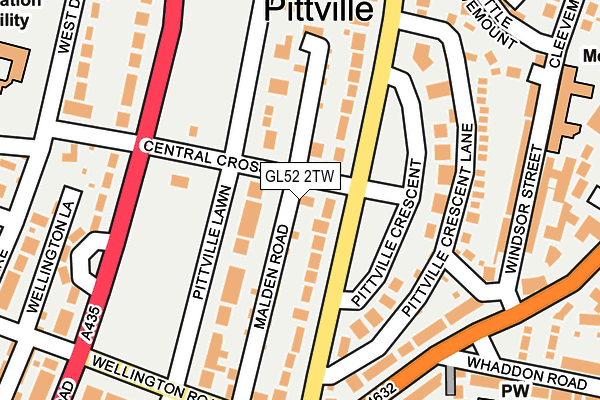 GL52 2TW map - OS OpenMap – Local (Ordnance Survey)