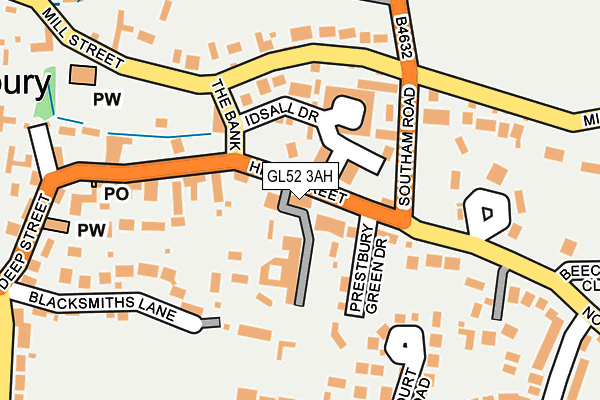 GL52 3AH map - OS OpenMap – Local (Ordnance Survey)