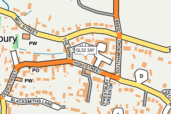 GL52 3AY map - OS OpenMap – Local (Ordnance Survey)