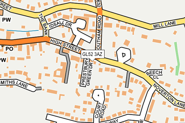 GL52 3AZ map - OS OpenMap – Local (Ordnance Survey)