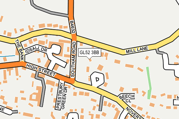 GL52 3BB map - OS OpenMap – Local (Ordnance Survey)