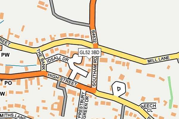 GL52 3BD map - OS OpenMap – Local (Ordnance Survey)