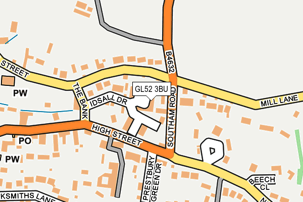 GL52 3BU map - OS OpenMap – Local (Ordnance Survey)