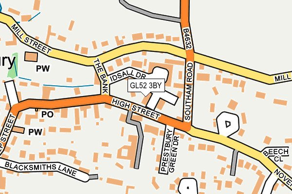 GL52 3BY map - OS OpenMap – Local (Ordnance Survey)