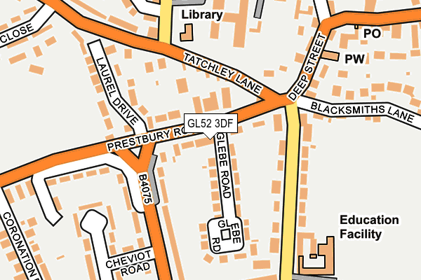 GL52 3DF map - OS OpenMap – Local (Ordnance Survey)